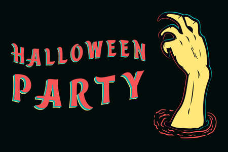 Isolated object with halloween party zombie handのイラスト素材
