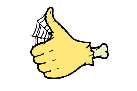 Creative zombie hand thumb finger with a boneの写真素材