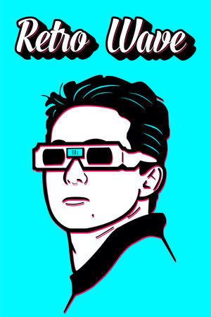 Concept of Retro Wave Poster 80s Vector Illustration