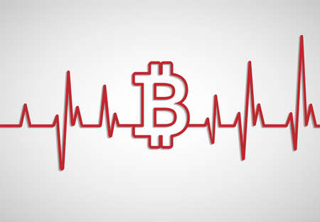 Concept of Bitcoin pulse growth vector illustrationのイラスト素材