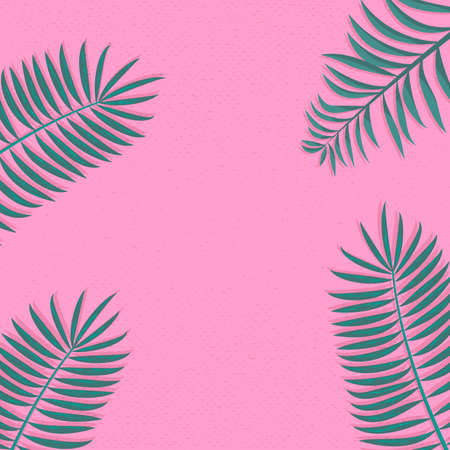 Concept of Trendy and Simple palm leafsのイラスト素材
