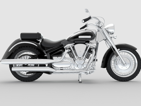 Custom motorcycle on light background. Side view.の写真素材