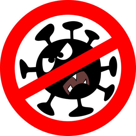 Dangerous and infectious corona virus cartoon vector illustrationのイラスト素材