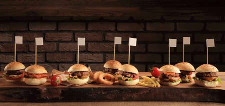 mini burgersの写真素材