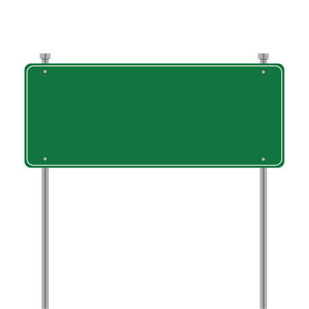 Side road blank green sign.のイラスト素材