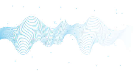 Abstract vector wave lines green and blue colors isolated on black background for design elements in technology, computer science and other spheresのイラスト素材