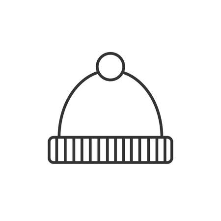 Winter hat outline icon. For mobile concept and web design. Beanie Cap simple line vector icon. Symbol, logo illustration. Pixel perfect vector graphicsのイラスト素材