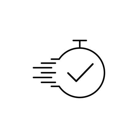 Task time line vector icon. Deadline, best time, completion. Fast time concept. Vector illustration for topics like business, management, competition. Isolated on white background.のイラスト素材