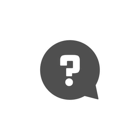 Question mark vector icon. Help or question speech bubble sign. FAQ symbol. Customer support design element. Isolated on white background.のイラスト素材