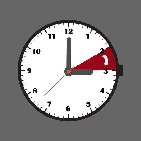 Time change spring day saving one hour forward icon.のイラスト素材