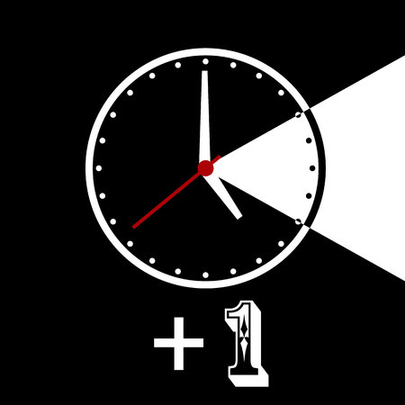 Time change spring day saving one hour forwardのイラスト素材