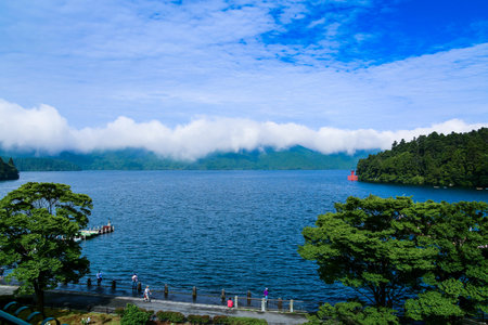 View of the Lake Ashi, near Mount Fuji, Hakone, Japan