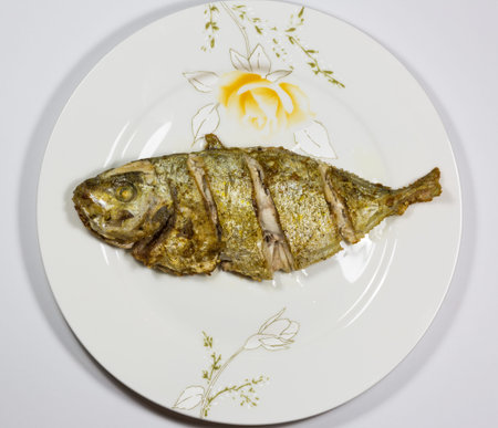 Fried fish on the plate