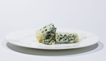 Blue cheese on the plate, delicious tasteの写真素材