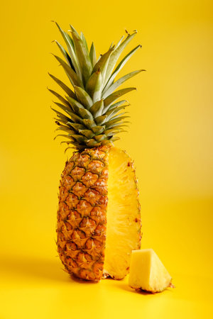 pineapple on a yellow background