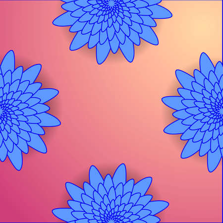 Colorful flower shaped ornaments set, paper flowers.のイラスト素材