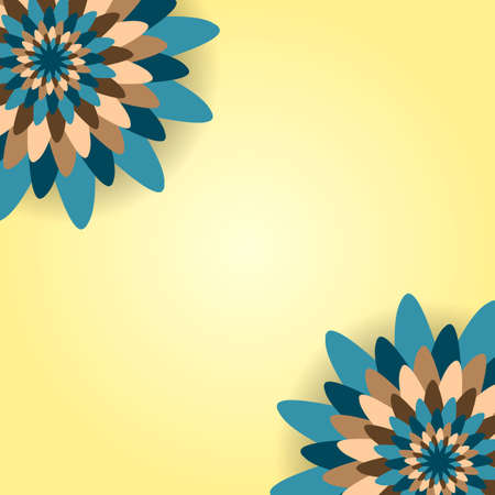 Colorful flower shaped ornaments set, paper flowers.のイラスト素材