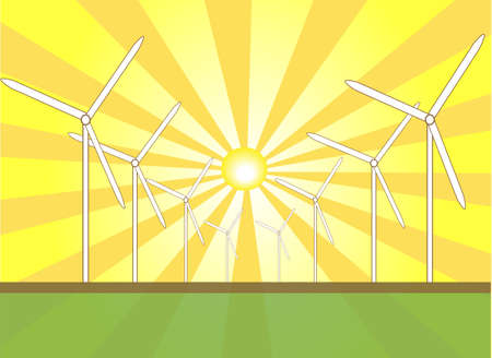 Solar Wind Powerのイラスト素材