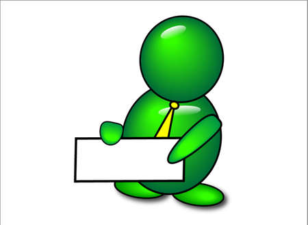 Green Bubble Man delivering a messageのイラスト素材