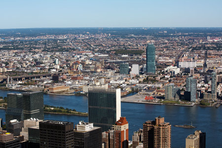 The United Nations Building overlooking the East River and Brooklyn