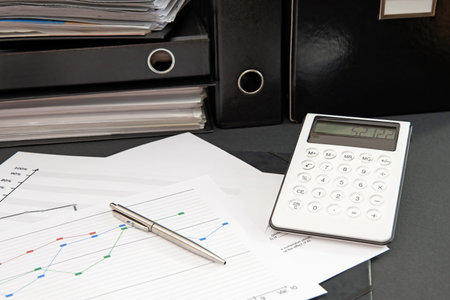 Closeup of a office desk