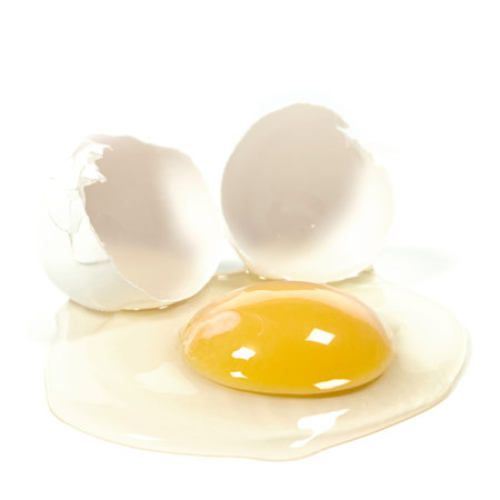 Broken egg isolated on a white background