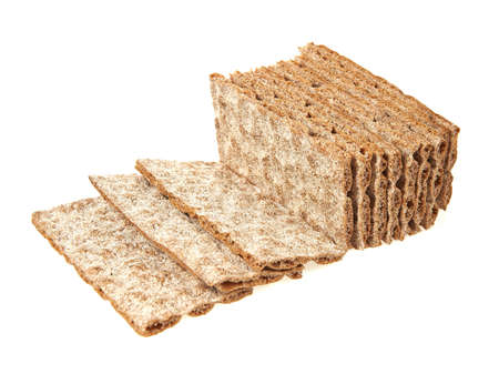 Crisp bread isolated on a white backgoundの写真素材