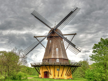 Old windmill shoot in high dynamic range