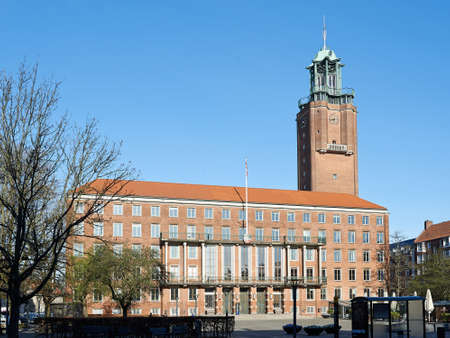Frederiksberg town hall with blue sky in the backgroundの写真素材