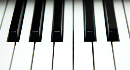 Closeup image of black and white piano keysの写真素材