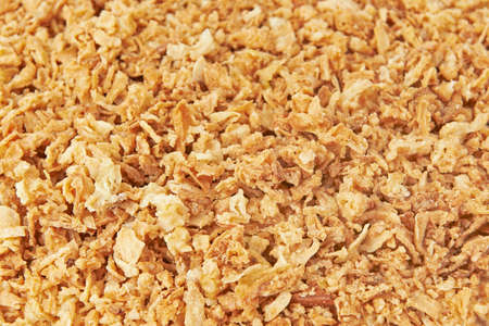 Closeup image of crunchy fried onionsの写真素材