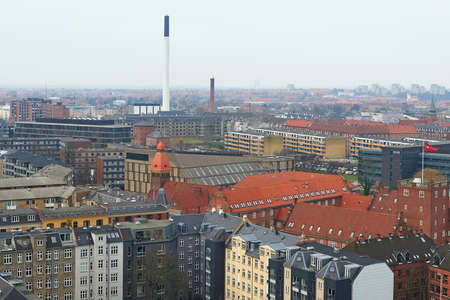 Danish city Frederiksberg seen from above in birds viewの写真素材