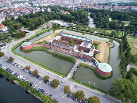 Aerial view  of Malmoe Castle located in southern Swedenのeditorial素材