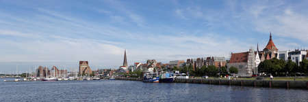 Rostock cityscape on a sunny day with blue skiesのeditorial素材