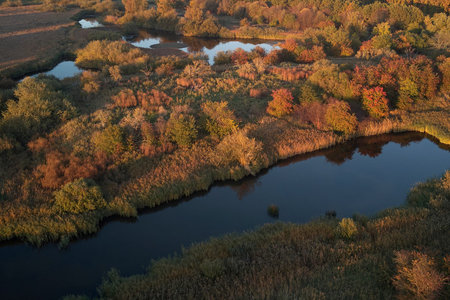 Autumn landscape at sunset in Denmark