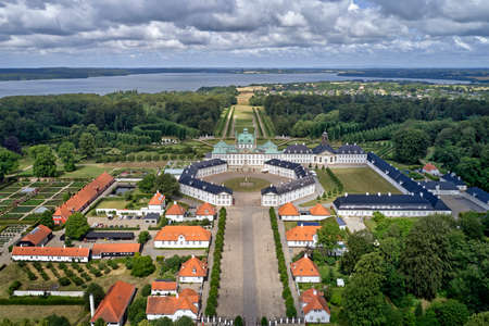 Aerial view of Fredensborg Palace located on Zealand in Denmarkのeditorial素材