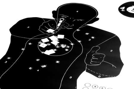 European Police Target with holesの写真素材