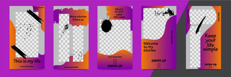Trendy editable templates for black friday sale, gift, vector illustration. Design backgrounds for social media. Hand drawn abstract card.のイラスト素材
