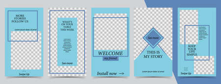 Trendy editable template for social networks stories, vector illustration. Design backgrounds for social media.のイラスト素材