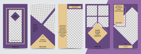 Trendy editable template for social networks stories, vector illustration. Design backgrounds for social media.のイラスト素材