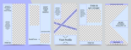 Trendy editable template for social networks stories, vector illustration. Design backgrounds for social media.のイラスト素材