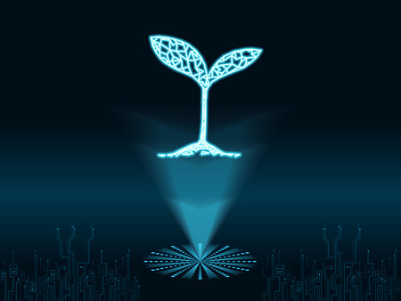 Neon arrow.Hologram of neon arrows.Glowing neon arrow pointer on a interesting background.のイラスト素材