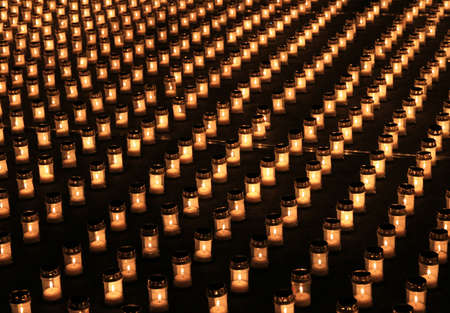 Candles in rowsの写真素材