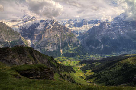 Grindelwald valley HDRの写真素材
