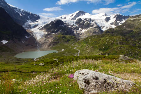 Spring view of the Stein glacier  on top of the sustenpas in Switzerlandの写真素材