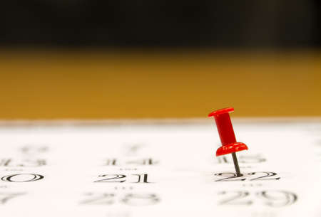Push pin on the calendarの写真素材