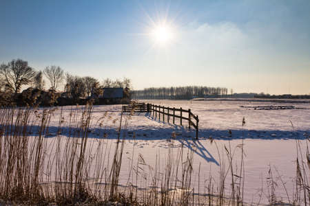 Winter sunshine landscapeの写真素材