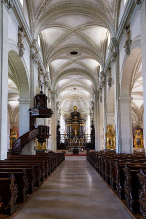 Interior of the church of St  Leodegar in Luzern, Switzerlandのeditorial素材