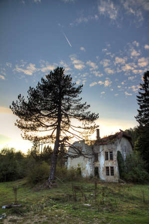 Old abandoned country house in the woods near Plitvice, Croatia  の写真素材