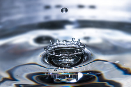 High speed macro image of a water drop with a crown